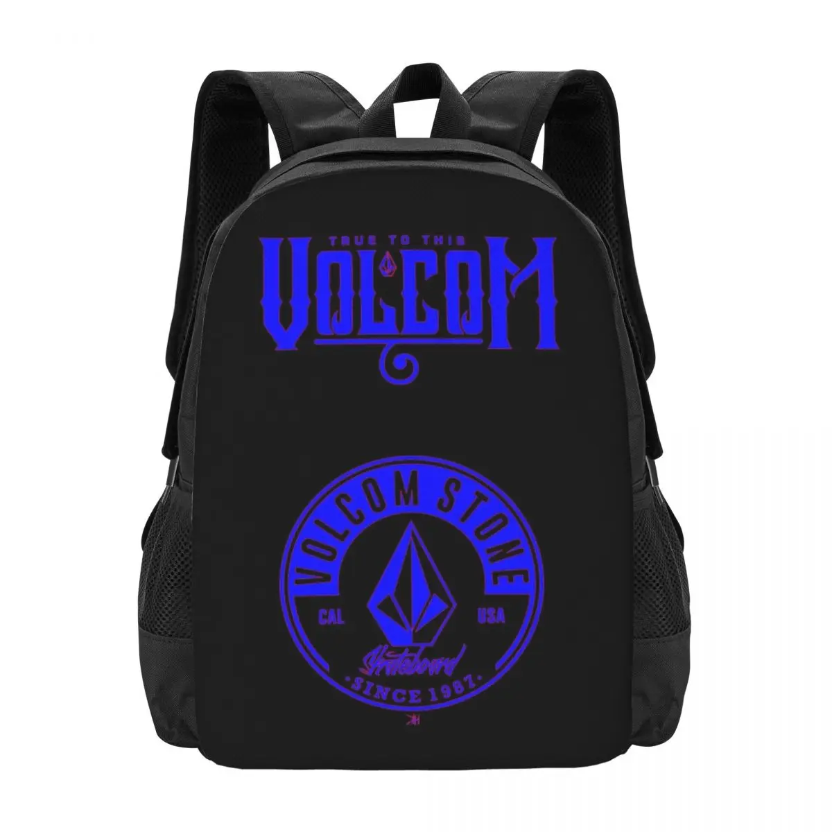 Volcoms Logo Student Backpack School Bag Hiking Travel Daypack for