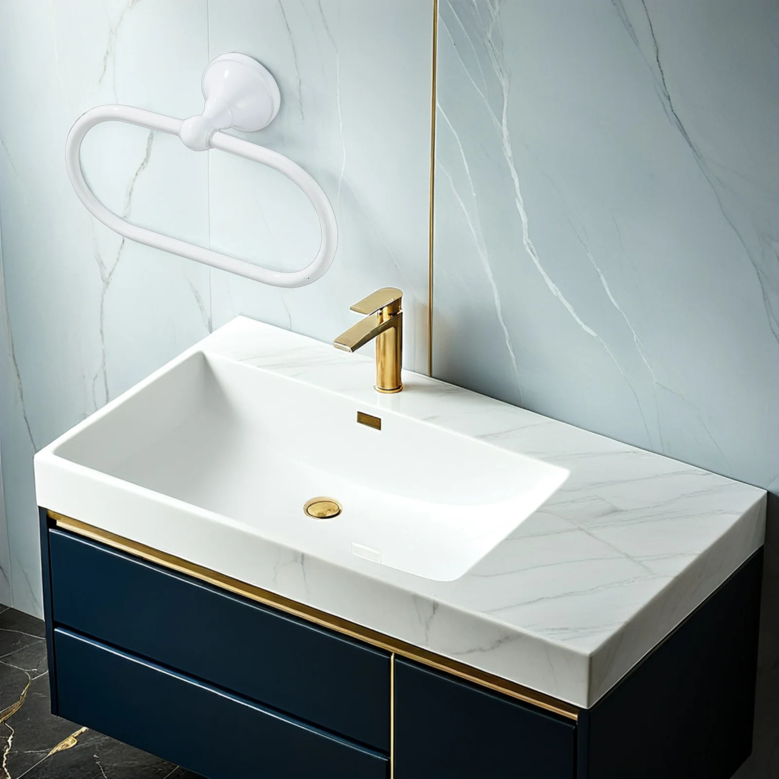 

Durable Bathroom Towel Ring Thick Copper Wall Mount Rack Chrome Ovsl Space Saving Kitchen Decor Modern Easy Install Shelf