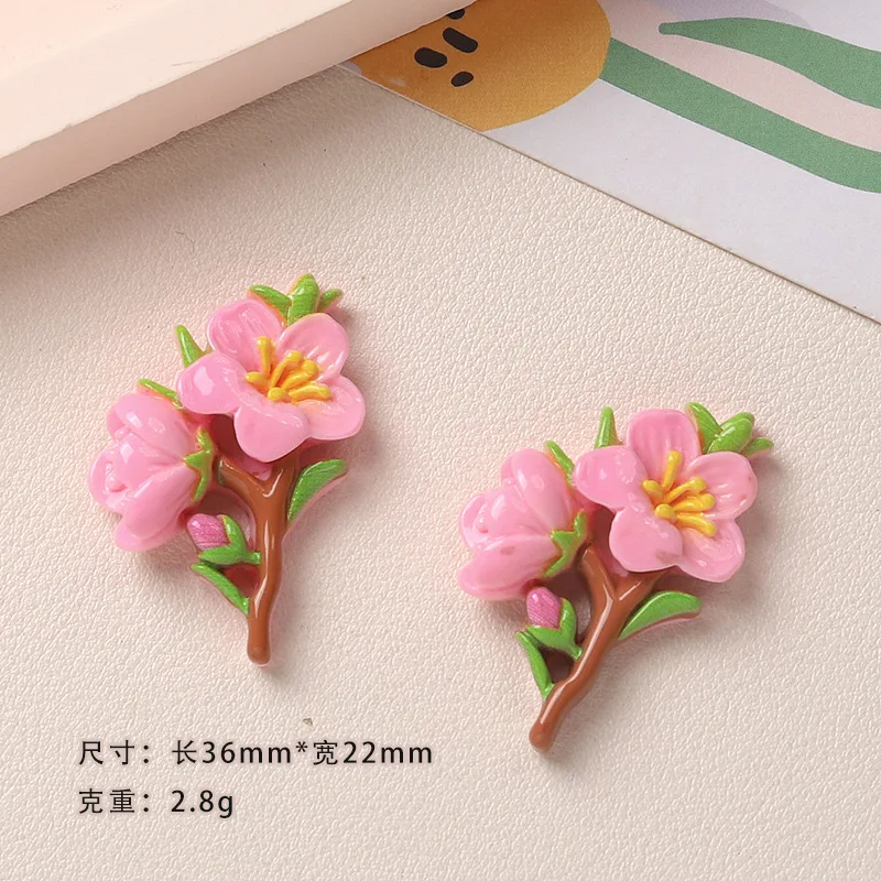 10PCS New resin cute sunflowers, tulips and assorted flowers Flatback Stone Home Decor Figurine Scrapbook DIY Accessories Craft