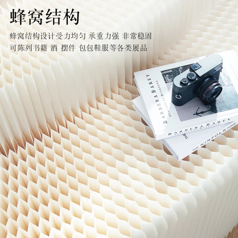 Espositore per ornamenti per prodotti per esposizione di finestre Espositore per carta telescopico con scala bianca a tre strati