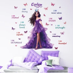 1Pc Princess Decorative Butterflies Wall Stickers for Girls Room Decor Kids Room Decor for Home Decoration Bedroom Wall Decals