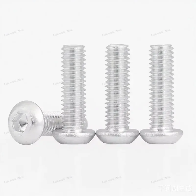 6063 Aluminum Alloy Round Head Screws  M2M2.5M3M4M5M6M8  Hexagon Socket Bolts  Cup Head Hexagon Socket Bolts Corrosion-Resistant