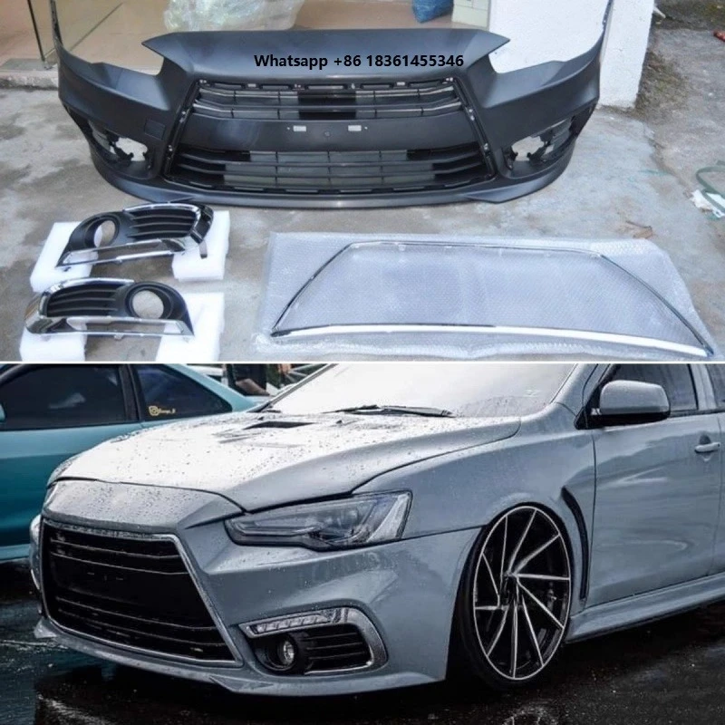 Car Body Kits Front Bumper Grille Chrome Frame Fog Lamp for Modified Special Edition PP Material