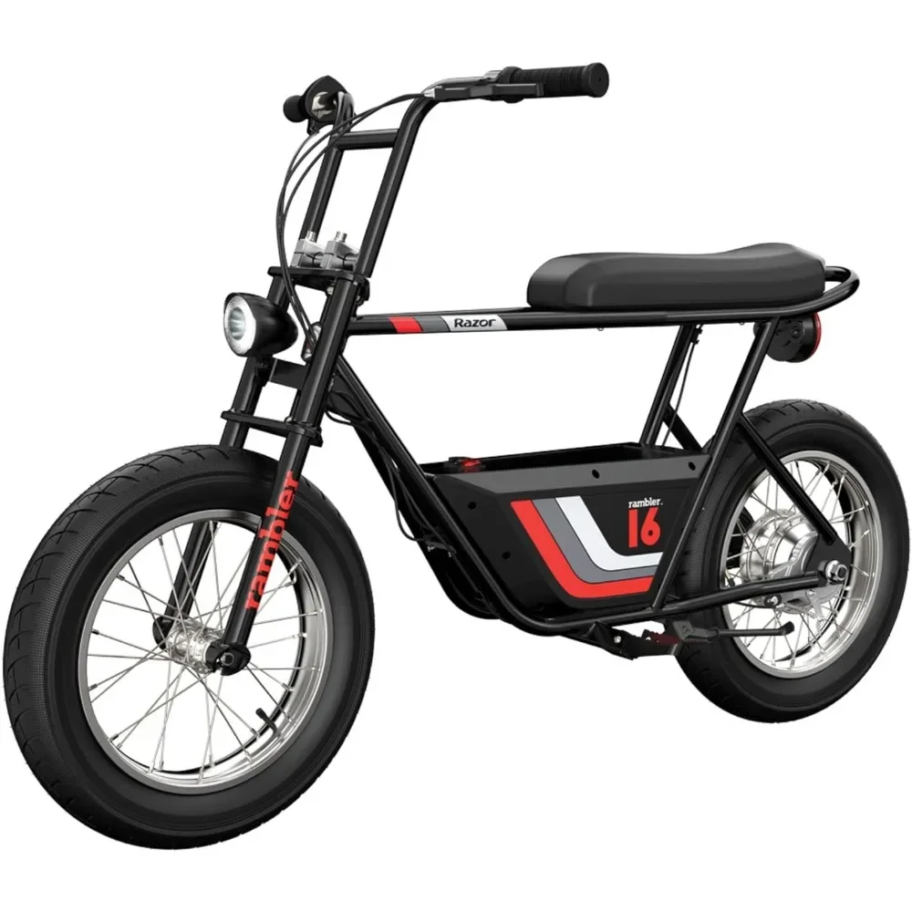 

36V Electric Minibike with Retro Style, Up to 15.5 MPH, Up to 11.5 Miles Range, Wide, Rugged 16" Air-Filled Tires, Powerful 350W