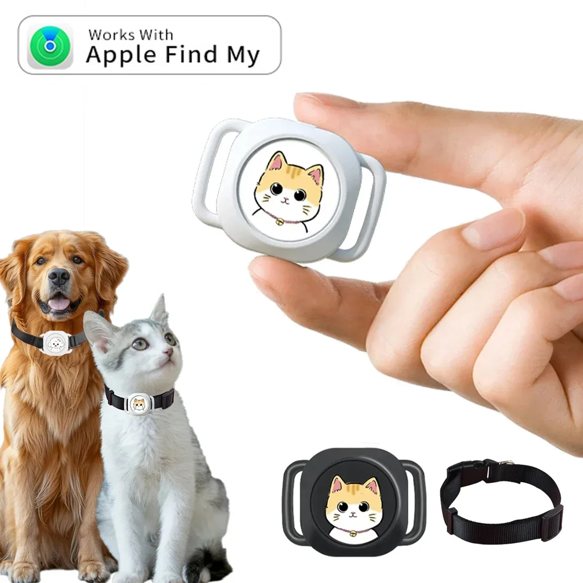 Smart Anti-Lost Gps Tracker for Cats Pet Waterproof Bluetooth-compatible Locator with IOS Global Real-Time Tracker for Dogs Cats