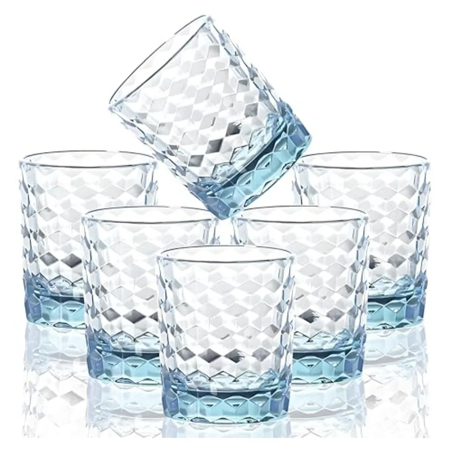 

Look like Glass] 8 Oz 6-Piece Unbreakable Drinking Glasses Tritan Plastic Tumblers Dishwasher Safe BPA Free Small Acrylic Juice