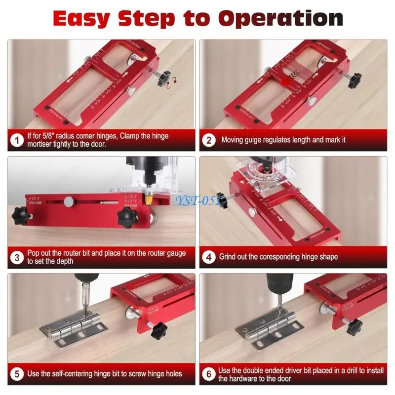 

E15A Strong Hinge Alignment Template for Accurate Lock Preparation In Carpentry Use