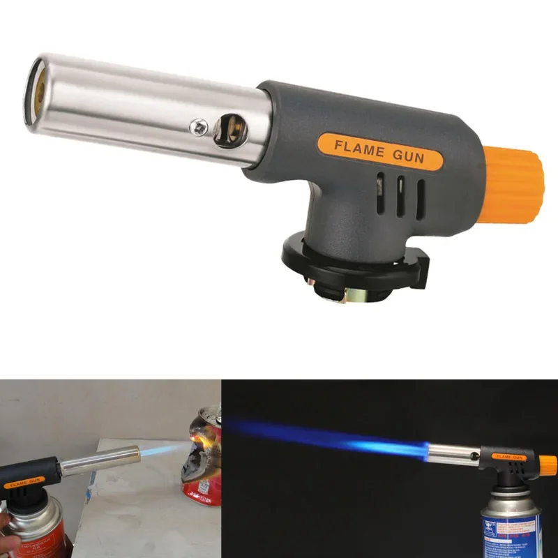 

Portable Welding Gas Torch Flame Gun Butane Burner Outdoor Camping BBQ Lighter Flamethrower Kitchen Ignition Welding Equipment