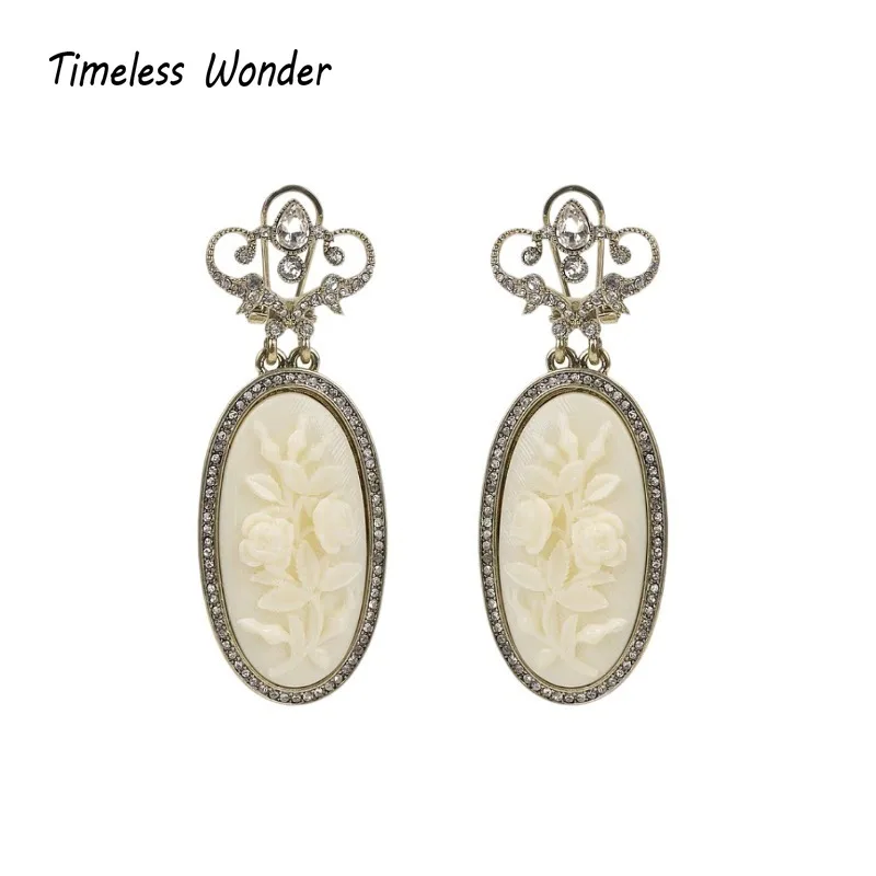 Timeless Wonder Fancy Zircon Engraved Floral Button Earrings for Women Designer Jewelry Punk Sweet Gift Rare Top Classy 3346