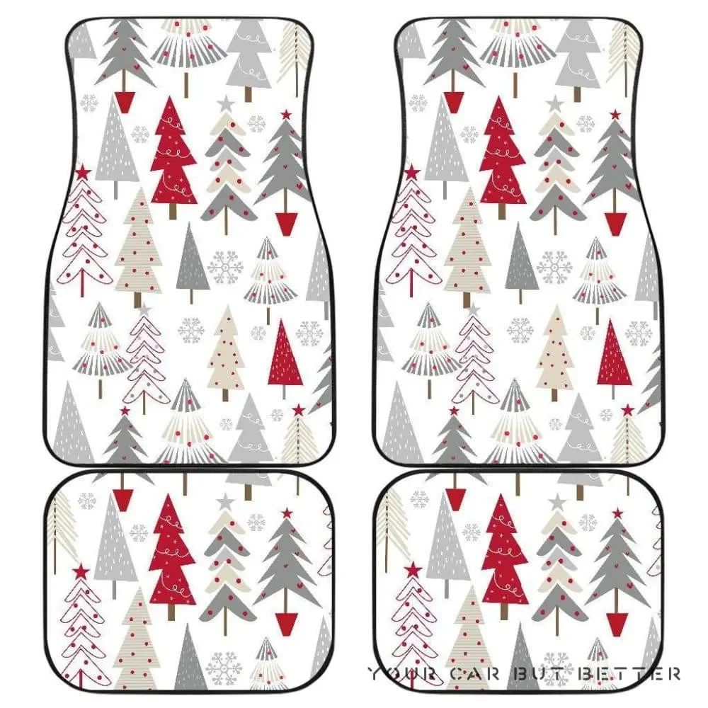 Cute Christmas Tree Pattern Front And Back Car Mats 045109 T1120