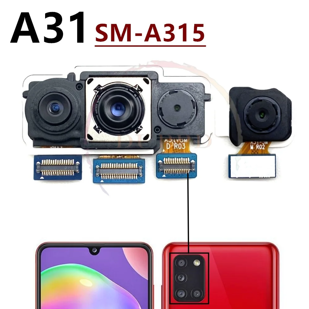 Rear Front Camera For Samsung Galaxy A21 A31 A41 Selfie Facing Backside Frontal Back Camera Module Flex Spare Part