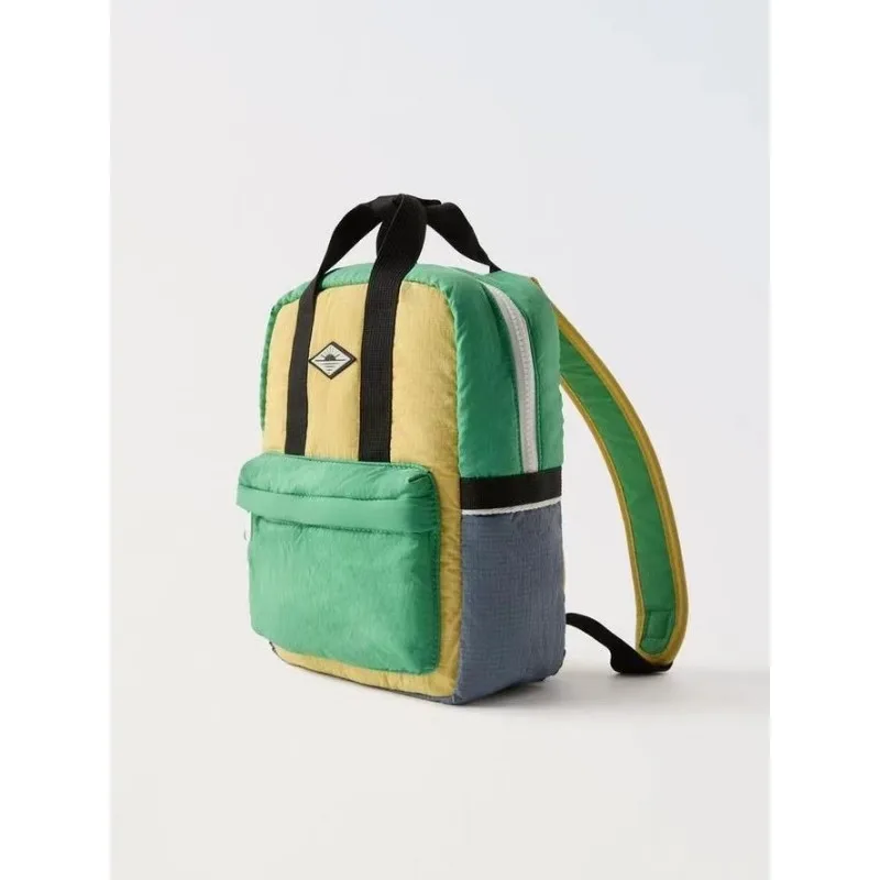 New Kids Backpack Cotton Lightweight Yellow Patchwork Green Girls Boys Backpacks Kid Bag School Bags for Girls Kids Accessories