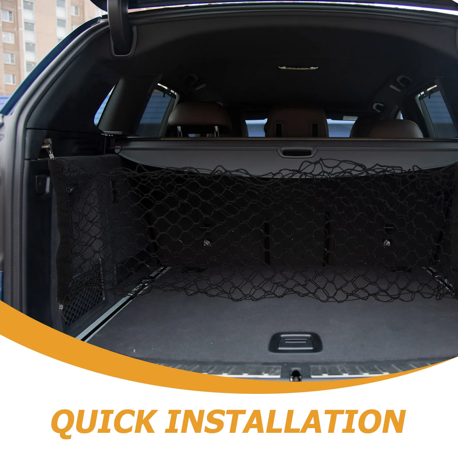 

Car Trunk Net Double Layer Elastic Rear Cargo Organizer Durable Mesh Cargo Net Storage for Suv Pickup Truck Accessories