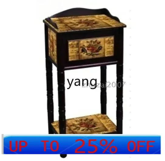 

LMM Pastoral Furniture White Rose Sofa Side Table Solid Wood Table