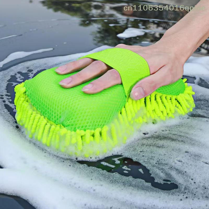 (Sommer4) Mikrofaser-Autowaschschwamm Reinigungsbürsten für die Autopflege Waschtuch Auto-Handschuhe Styling-Zubehör