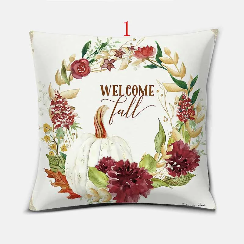 Nostalgic Pumpkin Print Pattern Polyester Cushion Cover Home Living Room Sofa Car Decorative Pillow   45*45cm