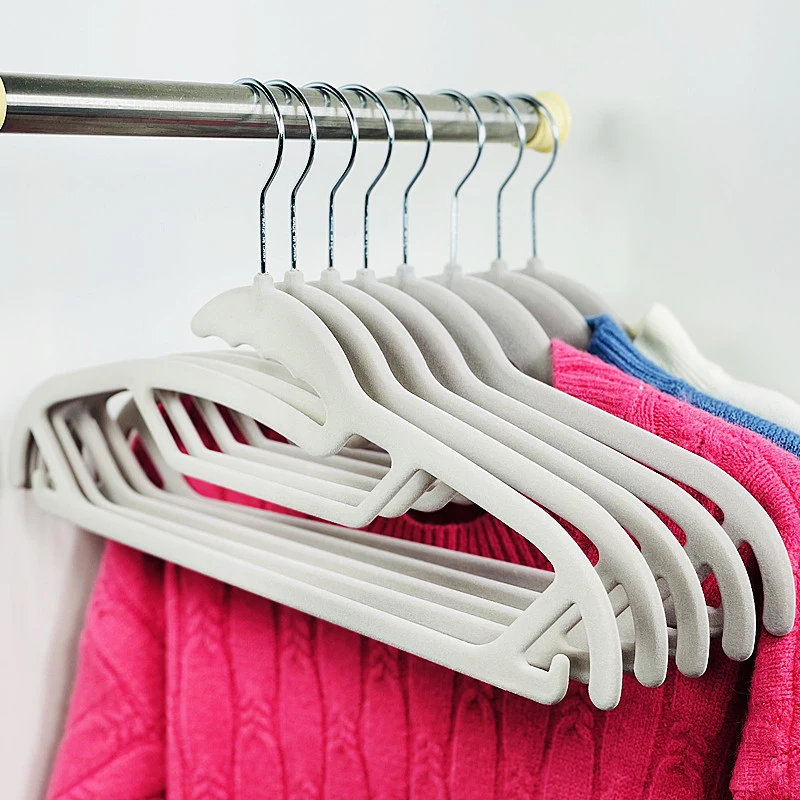 

10pcs Small Neckline Velvet Hangers,Non-slip Non-trace Flocking Rack with Hook for Pants Camisole,Space Saving Closet Organizer