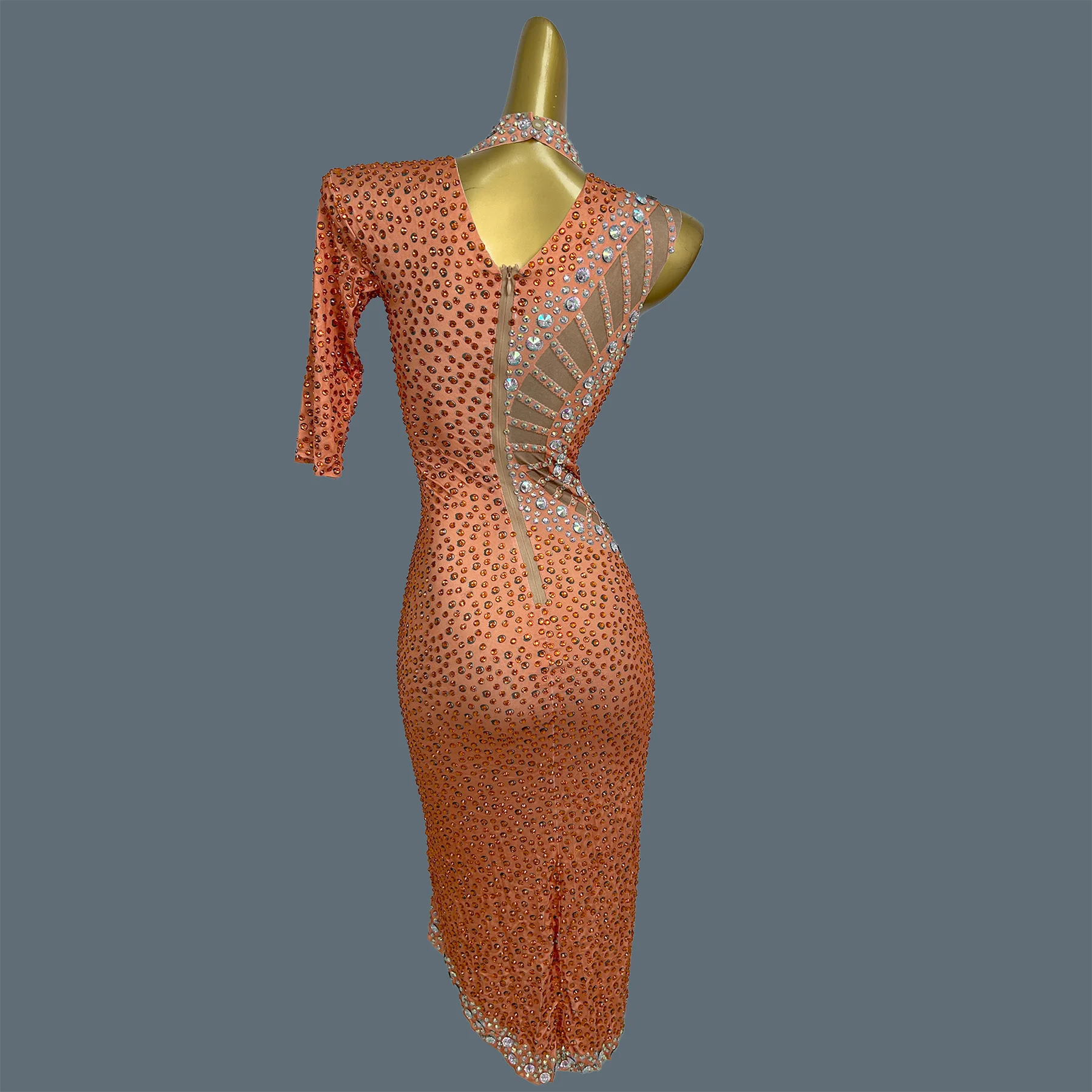 

Women Sparkly Rhinestone Mesh Sexy Mini Dress Luxury Birthday Celebrate Photoshoot Dress Club Stage Drag Queen Costume Gangju