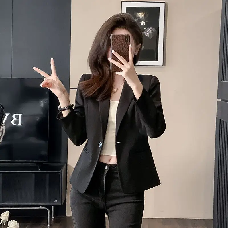 Bla Suit Jaet المرأة الصبار ربيع الخريف 2025 جديد Elely التخسيس تخفيف المهنية ort Sle زر التفاصيل #1