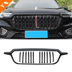 Auto Accessories Black Middle Mesh Trim Strip Front Grid Center Grill Grilles  Stickers Cover Decoration For HongQi Hs5 2019-22