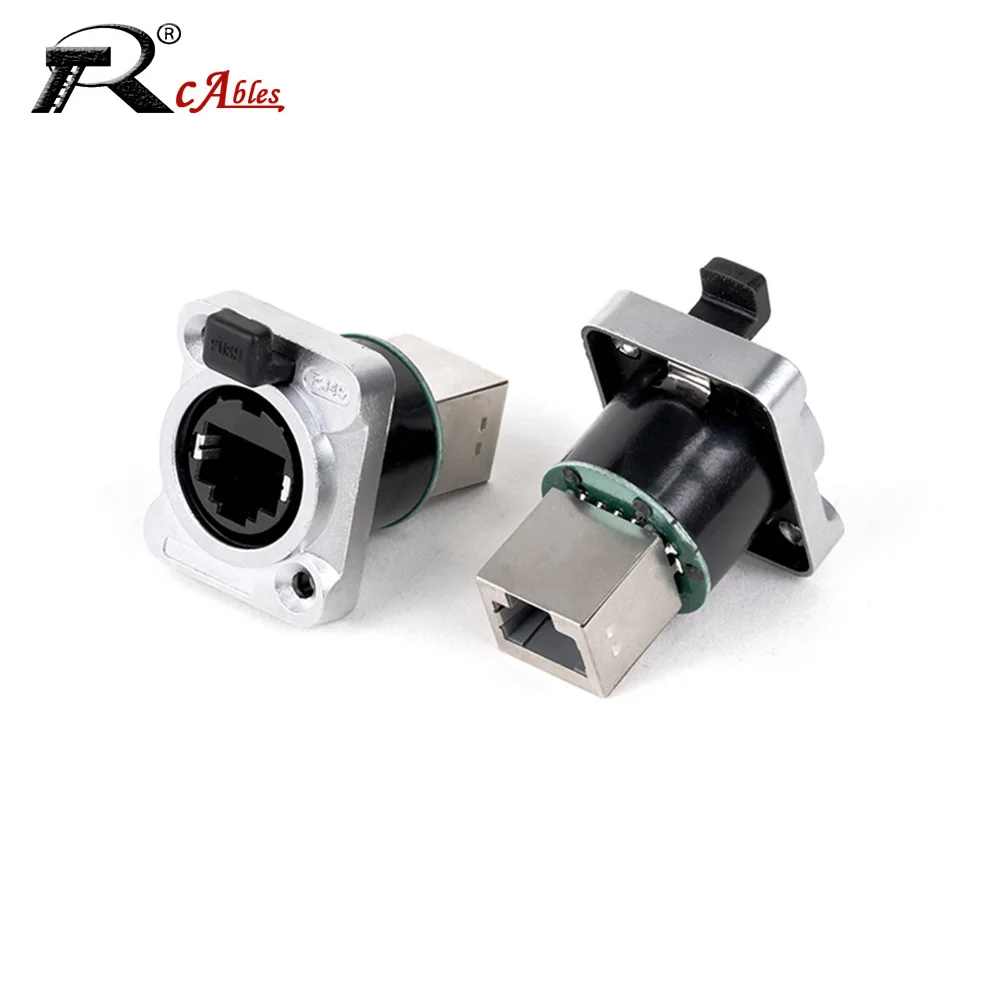 1pc 180° Waterproof D type Wall Panel Mount Cat5/5e Ethernet RJ45 Connector 8p8c Network Female RJ45 Ethernet Socket