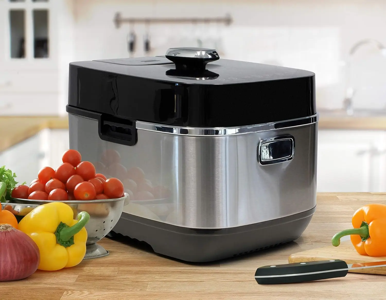 Healthy Cuisine 6 QT (5.7 Liter) Electric Induction Heating Digital Pressure Cooker Large Cooking Basket LED Screen with Touch S