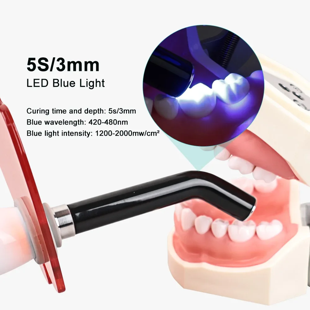 New Wireless Dental Light Curing Machine 1s/2mm Resin Colorful Curing Light 800-2400 mW/cm² Light intensity Dentistry Equipment