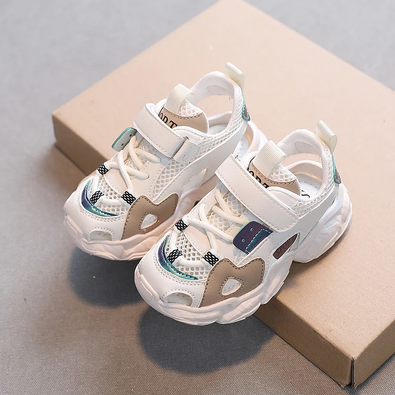 Toddler Kids Sneakers Breathable Mesh Upper Hook and Loop Strap Chunky Sole Sports Shoes for Outdoor Play Non Slip Sneakers