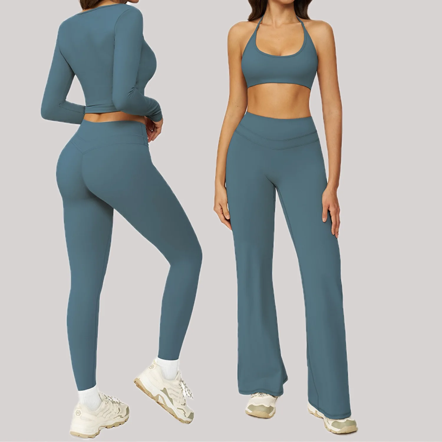 

Комплект для йоги из 2 предметов, женский спортивный костюм с высокой талией, костюм для фитнеса, сексуальный комплект для бега на открытом воздухе, быстросохнущая спортивная одежда для бега, фитнеса