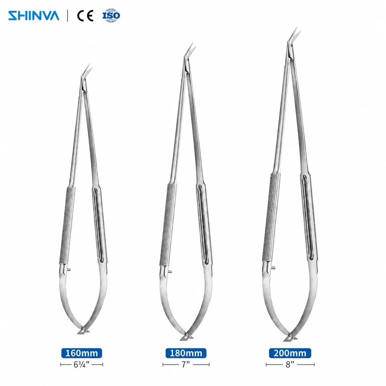 SHINVA Manual Coronary Artery Scissors Angled 25-125 Micro Cardiac & Anastomosis Scissors