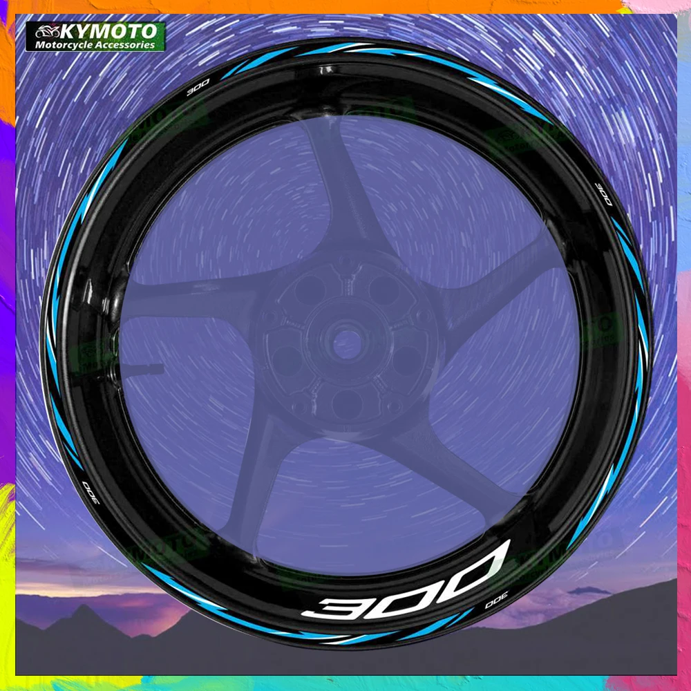

For NINJA300 NINJA 300 EX300 motorcycle accessories 17-inch front and rear rims decals fairing reflective stickers decoration