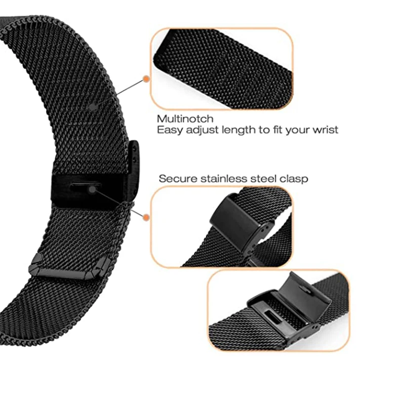 26 22 20mm Mesh Watch Band For Garmin Fenix 7x 6 Pro 5S Plus 3 HR Stainless Steel Milanese Bracelet Band For Approach S60 S62