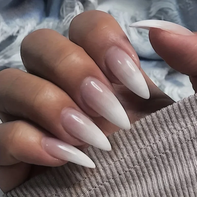 

500Pcs/1 Package Natural Transparent Color Water Drop-shaped French Pointed Armor Artificial Nail Stick