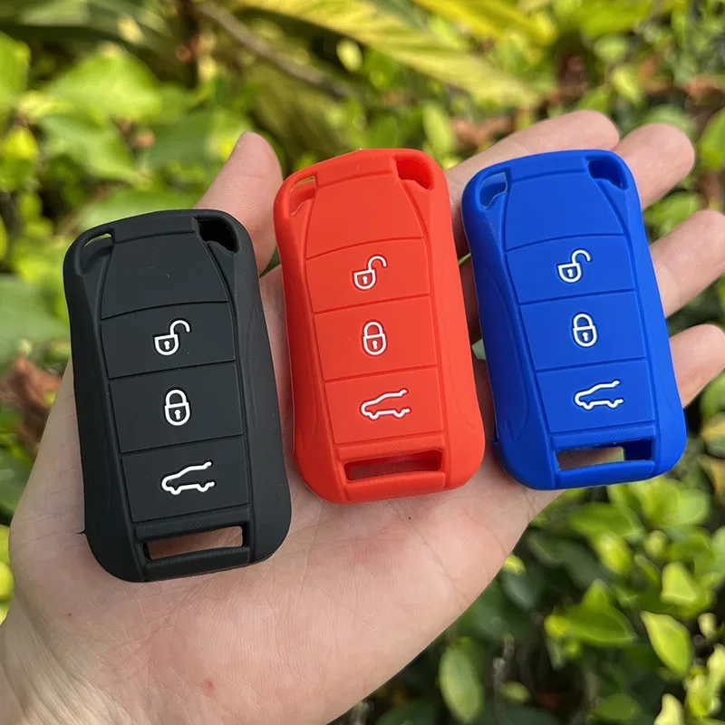 2 3 Buttons Silicone Car Key Case Cover Shell for Porsche Cayenne GTS 2004 2005 2006 2007 2008 2009 2010 2011 Fob Key Case