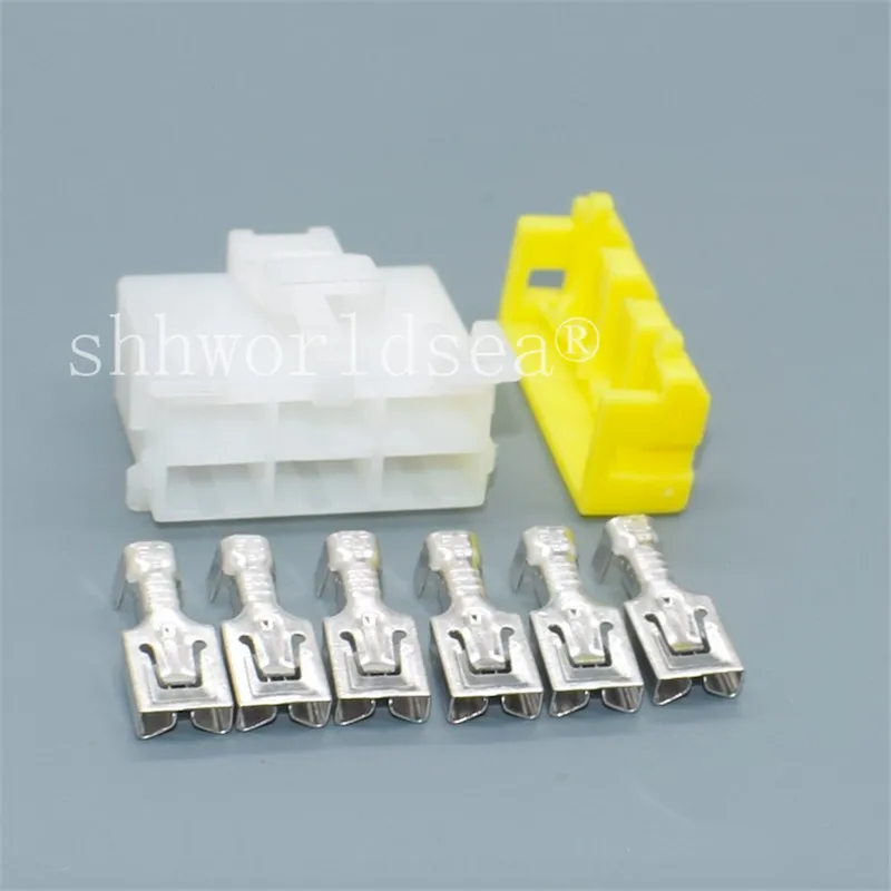 1Set 6 Pin 7122-6060 7123-6060 6.3mm Auto Socket Electrical Wiring Cable Connector Plugs