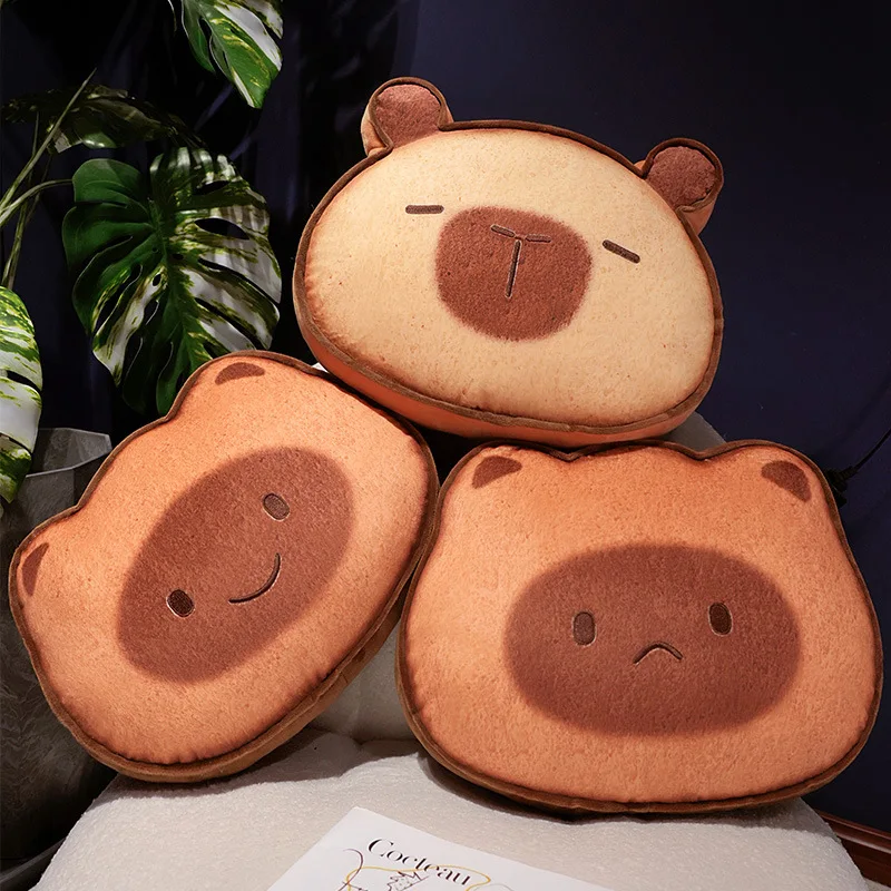 Lovely Animal Pillow Sleeping Cushion Stuffed Soft Sofa Back Pillow Birthday Gifts Cartoon Toast Capybara Cat Plush Toys