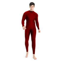 Speerise Mens Adult Unisex Long Sleeve Unitard Ballet Bodysuit Workout One Piece Leotards Catsuit Gymnastics Dance Wear Zippered