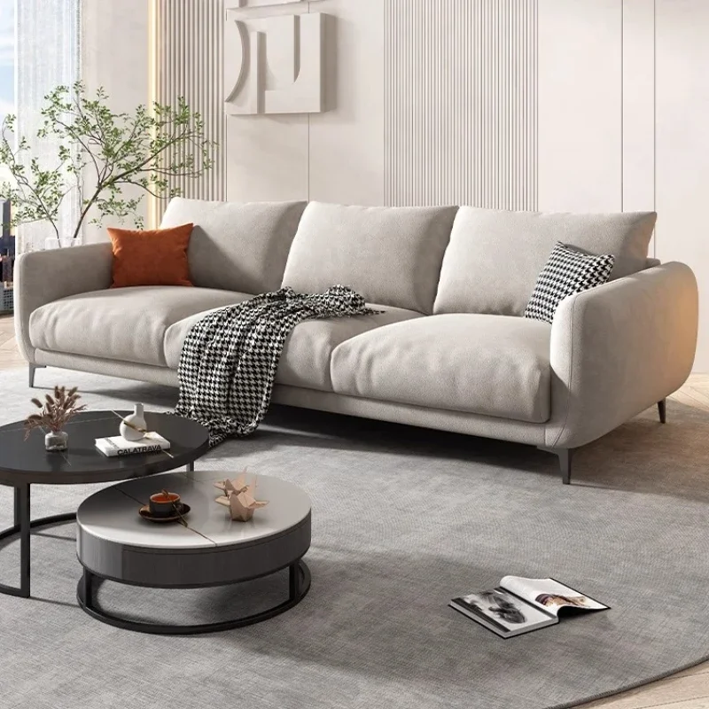 

Nordic minimalist wabi-sabi wind B & B simple modern three or four-person small apartment pine cloth sofa