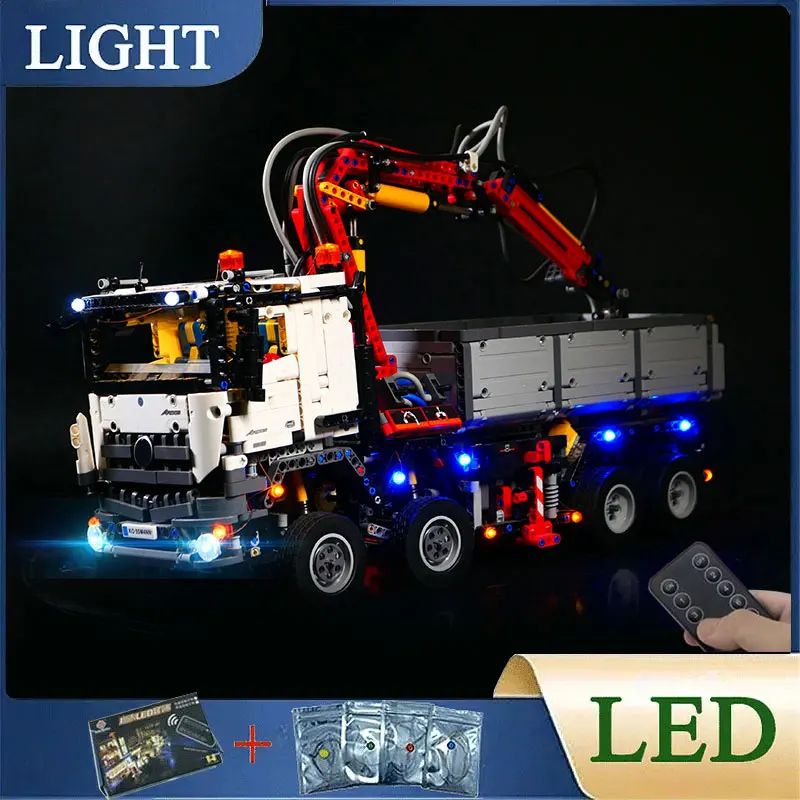 Zestaw świateł LED RC DIY do LEGO 42043 Techniczny zestaw klocków do budowy ciężarówek MBZ Arocs 3245 20005 (tylko światło LED, bez modelu klocków)