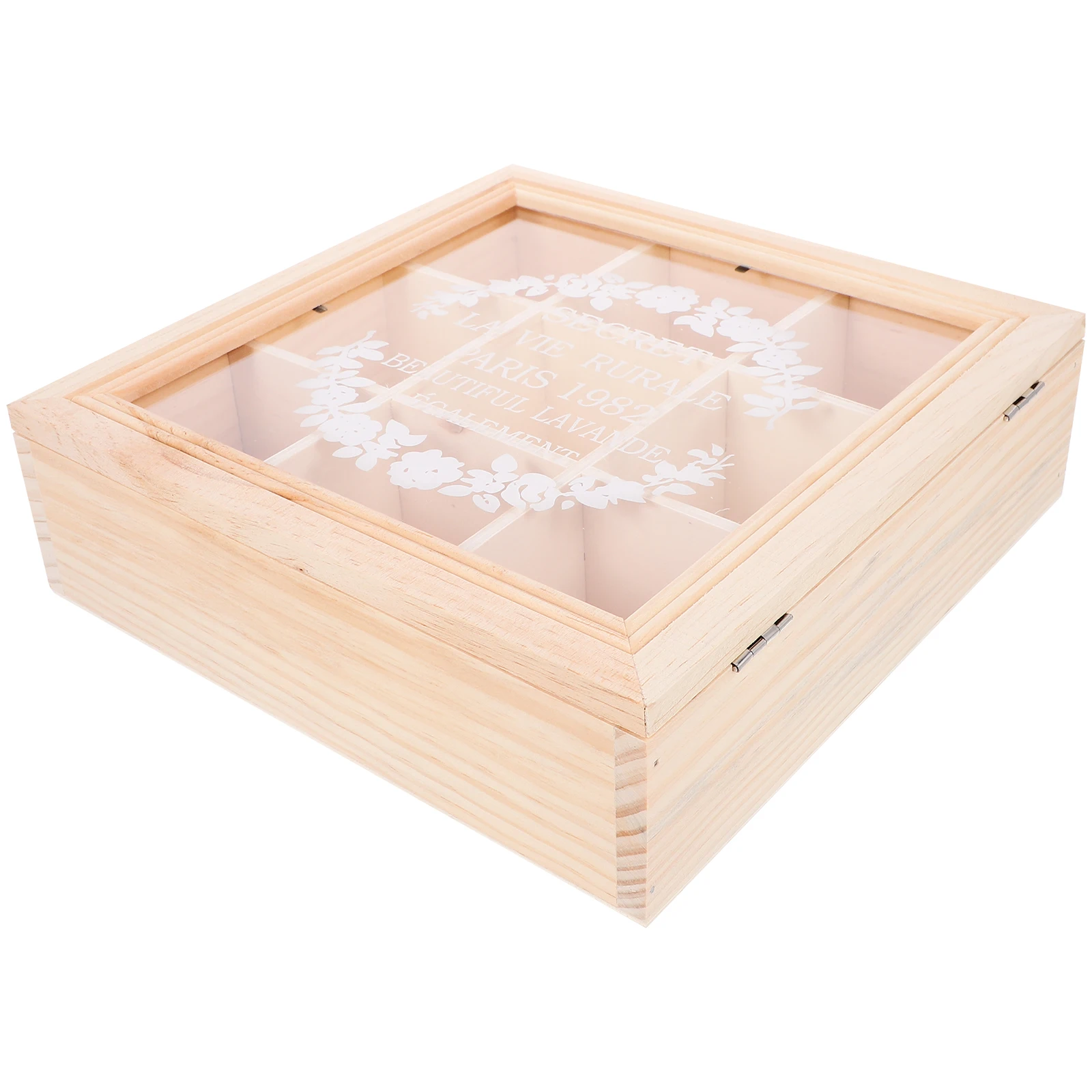 

Wooden Storage 9 Grid Pine Jewelry Supply Desk ganizer Square Jewelry Case Watch Display Tea Canister Wooden Ring Box