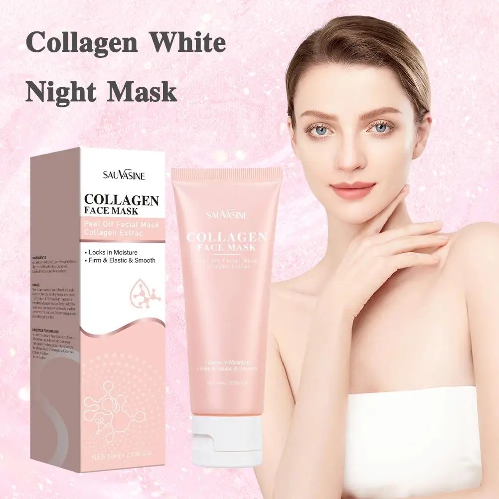 Nacht Collageen Wikkelmasker Verjonging Hydraterende Verhelderende Koreaanse Gezichtsmasker Maken Glowy Huid Elasticiteit Gezichtsmasker 80ml