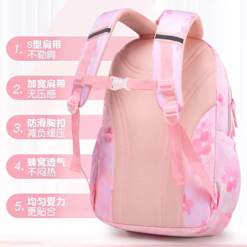 Sanurgente Kulomi-Cartable de dessin animé pour filles, sac à double épaule, sac à porte latérale résistant à l'usure, réduction de la charge, confortable, mignon, nouveau