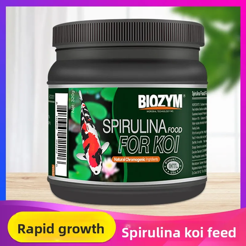 BIOZYM Spirulina Koi Food for Color Enhancement,Floating&Sinking Pellets,Rich in Protein for Healthy Growth,Won't Cloud Water