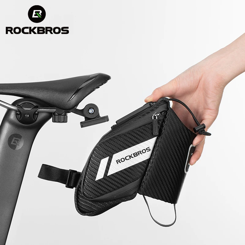 ROCKBROS 1.5L bisiklet eyer çanta su itici yansıtıcı MTB yol bisikleti su cep şişesi koltuk sonrası çanta bisiklet aksesuarları