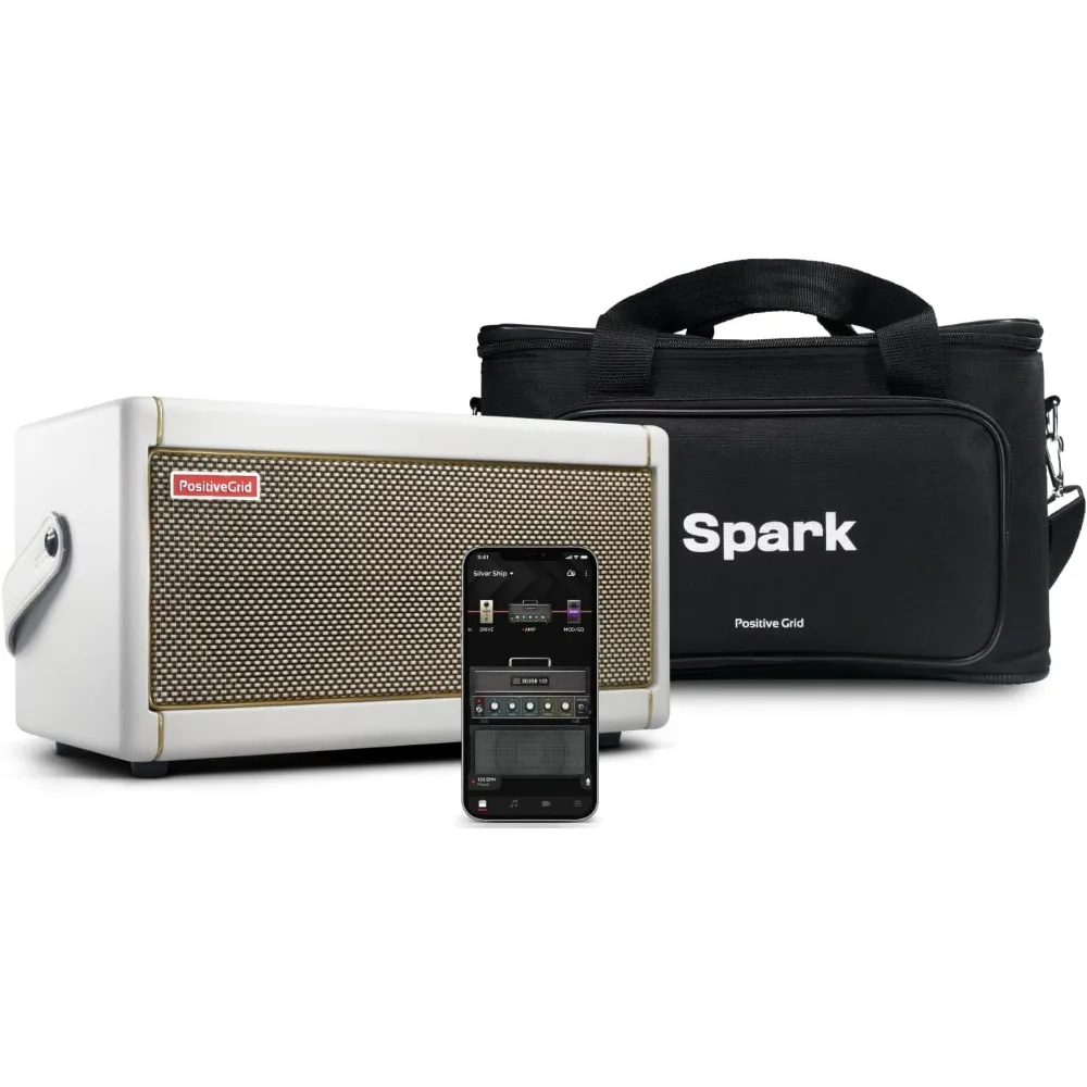 Spark 40 Pearl Guitar Amplifier + Traveler Bag Bundle - Electric, Bass and Acoustic Guitar 40-Watt Combo Practice Amp