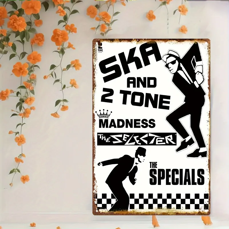 The Specials Madness 2 Tone Ska Metal Wall Sign – Retro British Band Plaque for 80s Reggae Bar Music Room Decor, Flat Iron Art 2