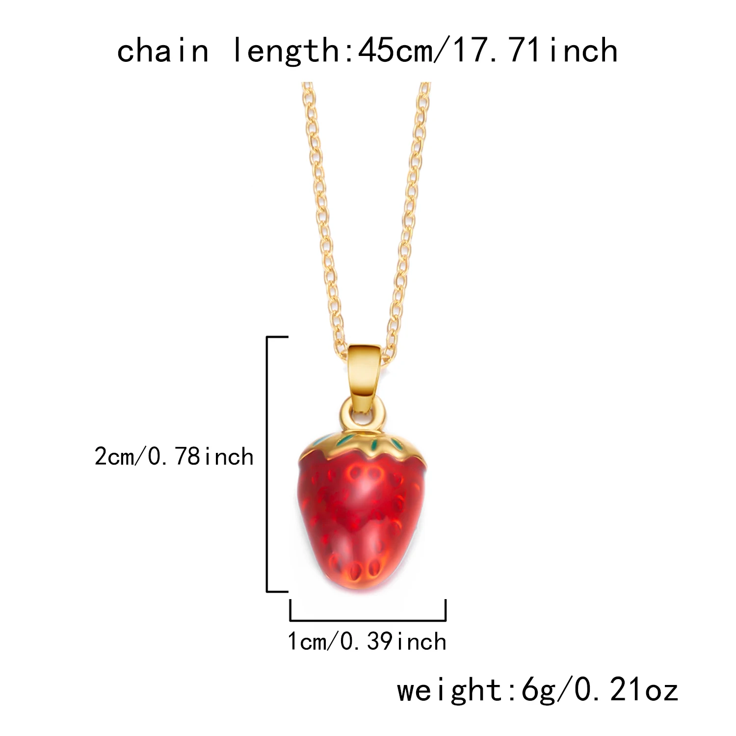 Retro Gold Farbe Edelstahl Kirsche Halskette für Frauen Charme Rote Emaille Erdbeere Halskette Trendy Wasserdicht Schmuck Geschenk – Detail 5