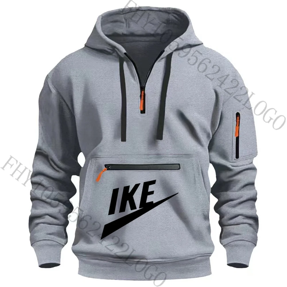 Men's autumn and winter fashion casual hoodie outdoor fitness long sleeve hoodie design multi-zipper high quality sweatshirt