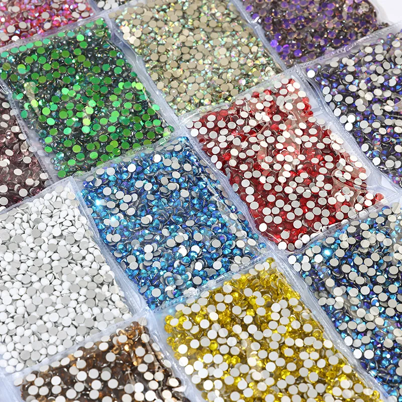 SS3~SS20 Super Bright Crystal Glass Rhinestones Flatback ss3-ss8 Non HotFix Flat Back for Nail Art Decoretions