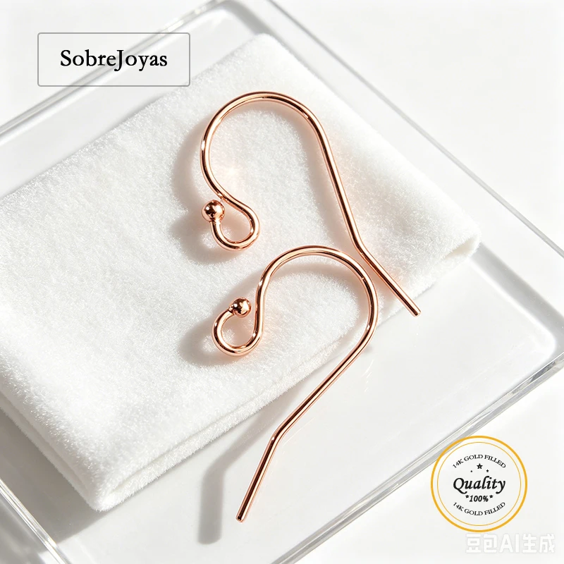 

14K Rose Gold Filled Ball End Ear Wire 11.5x20mm Earring Components Bulk DIY Jewelry Findings